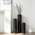 Dnnnii Tall Floor Vases Set of 3 – Black Metal Cylinder Vases for Living Room Corner, Modern Honeycomb Texture, Extra Large Standing Decor (Tallest 27.6in, Home Bedroom Dining Decor)