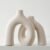 Hug Donut Decorative Ceramic Vase Set for Flower or Home Decor(Cream White)