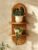 Bamworld Boho Wall Decor Plant Wall Shelf Wood Plant Holder 2 Tier Brown
