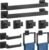 Gypie Bathroom Accessories Set Wall Mounted, 10-Piece 16In Matte Black