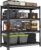 40″ W Garage Shelving Heavy Duty，1800LBS Loads Metal Shelving Units and Storage,4-Tier Garage Storage Shelves Heavy Duty, Industrial Utility Shelves,40”W x 16”D x 72”H(Black)