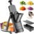 SupMaKin 8 IN 1 Upgraded Safe Mandoline Slicer,Multi Vegetable Chopper,Potato Slicer, Onion Chopper with Drain Basket Storage Container, Cheese Grater Kitchen Chopping Artifact (Black)