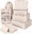 8 Set Packing Cubes for Travel, Suitcase Organizer Bags for Luggage (Cream)