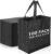 Reginary 100 PCS Non Woven Tote Bags Bulk,Black