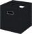 Black Foldable Storage Cubes Bins , Fabric Storage Box Cubes Organizer Baskets with Dual Handles for Home Organizer (Black)