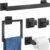 Gypie Bathroom Hardware Accessories Set, 5-Piece 16In Black Wall Mounted