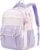 School Backpack for Teen Girls College Students, 15.6 Inch Cute Anti-Theft Bookbag for Middle High School, Large Ergonomic Shoulder Straps Daypack Travel Backpack, Pastel Lilac