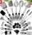 Home Hero Stainless Steel Kitchen Utensils Set – Heat-Resistant Silicone & Nonstick Tools – Durable Stainless Steel Kitchen Gadgets – Complete Kit Measuring Cups & Spoons – 41-Piece Set