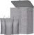 Lifewit 185L 3 Section Laundry Hamper with Lid, Laundry Basket, Light Gray