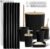 Clara Clark Black Bathroom Set, Shower Curtain Set, Bathroom Accessory Set
