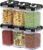 DWËLLZA KITCHEN Airtight Food Storage Containers with Lids – 6 Piece Set Air Tight Kitchen Storage Containers for Pantry Organization and Storage – Clear Plastic BPA-Free – Keeps Food Fresh & Dry