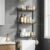 Kalrin 3 Tier Bathroom Shelves Over Toilet – Wall Mounted Floating Shelves with Drain Basket, Toilet Paper Storage, Height Adjustable Over The Toilet Storage, Vintage Brown