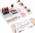 16 Pcs Extendable Clear Drawer Organizer, All Adjustable Vanity Storage Box, 2-Size Desk Drawer Organizer, Durable Storage Bins for Makeup, Cosmetic, Bedroom Dressers Tool Organizer for Gadgets