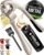 Zulay Kitchen Premium Garlic Press Set – Rust Proof Professional Garlic Mincer Tool – Easy-Squeeze, Easy-Clean with Soft, Ergonomic Handle – Silicone Garlic Peeler & Brush (Silver)