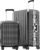 LUGGEX 2-Piece Zipperless Luggage Set, 20/28 Inch, Charcoal Metallic