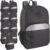 Trail maker (24 Pack) 17″ Backpack – Reflective School Backpack with Padded Straps, Water Bottle Pockets for Kids & Adults, School Travel Camp (Black)