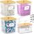 HomePekite Laundry Pods Storage Container, Clear Acrylic Laundry Room Organization and Storage ,Detergent Powder Container,with Wooden Lids & Labels, 3+1 Pack