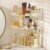 Aveniee Corner Bathroom Counter Organizer, Bathroom Countertop Shelf Makeup Storage, Clear Perfume Tray Holder (3 Tiers, White)