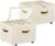 Foyego 2 Pack Shoe Organizer for Closet, Shoe Storage with Wheels, Beige
