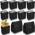 10 Pack 10 Pack Large Insulated Grocery Bag Zippered, Black