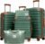 TAKUMI Luggage Sets 5 Piece Lightweight Carry On luggage with Duffel Bag ABS+PC Hardshell Suitcases with YKK zippers Double Spinner Wheels Travel Luggage with TSA Lock(GREEN BROWN, 5 PIECE SET)