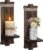 Alphatool Handmade Wooden Candle Sconces Set of 2 Farmhouse Wall Decor