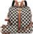 Small Backpack Purse for Women Checkered Back Pack Purses Ladies Backpack Handbags with Cherry Pendant Work Travel