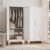 Baborokic Metal Armoire Wardrobe Closet with Hanging Rod,71H Metal Cabinet with Doors and Shelves,Freestanding Farmhouse Bedroom Armoire Closet,Storage Cabinets for Bedroom,Office,Laundry Room(White)