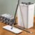 JOYMOOP Flat Mop System, Microfiber Mop and Bucket Set, White, Household & Commercial Floor Cleaning Mop with Long Handle, Wet Dry Use, Includes 8 Mop Pads