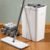 JOYMOOP Flat Mop System, Microfiber Mop and Bucket Set, White, Household & Commercial Floor Cleaning Mop with Long Handle, Wet & Dry Cleaning for Hardwood Floors, Includes 5 Pads