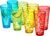 Amazing Abby – Iceberg – 24-Ounce Plastic Tumblers (Set of 8), Mixed-Color High-Balls, Reusable, Stackable, BPA-Free, Shatter-Proof, Dishwasher-Safe