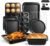 11-Piece Nonstick Baking Pans Set – Professional Grade Carbon Steel Bakeware with Premium Coating- Dishwasher Safe, Stackable, Oven Safe to 450°F (Black)