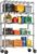 IZEUK 5-Tier Storage Shelving Unit with Wheels, Adjustable Heavy Duty Steel Wire Rack Organizer (Chrome, 17.7″ D x 47.2″ W x 76.7″ H, 1750 lbs Capacity) for Garage, Kitchen, Pantry, Laundry, Basement