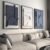 Large Framed Blue Abstract Wall Art for Living Room, Modern 3D Artwork