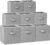 Criusia Storage Cubes – 11 Inch Heavy Duty Fabric Closet Bins for Shelves, Cube Organizer – 8 Pack Collapsible Decorative Storage Bins Baskets for Organizing Clothes Blankets Toys (Grey)