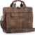 KomalC leather briefcase 16 inch laptop messenger bag satchel for men women