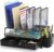 Simple Houseware Desk File Organizer for Office Supplies w/Drawer, Black