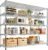 REIBII 55.5″ W Storage Shelves 3200LBS Metal Shelving 5 Tier Wire Shelving Garage Shelving Heavy Duty Metal Shelves for Shelving Unit Commercial Adjustable Shelf, 55.5″ W X 18”D X 71″ H，Chrome
