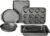 Amazon Basics 6 Piece Nonstick Carbon Steel Bakeware Set with Cake, Muffin, Cookie, and Loaf Pans, Easy Release, Oven Safe, 16.25 x 11.75 x 6.25 inches