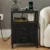 JHK 2 Fabric Drawers Night Stand with Open Shelf Bedside Table with USB Ports Charging Station Storage End Table for Living Room