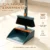 2-In-1 Foldable Broom And Dustpan Combo Set , Long Stainless Steel Handle Self-Cleaning Comb Teeth Floor Sweeping Kit, Windproof Dustpan For Pet Hair Quick Dust Removal, Household Cleaning Supplies For Home Dorm Office Bathroom Kitchen