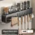 Heavy Duty Carbon Steel No Drill Wall Mount Kitchen Organizer Knife Rack for Knives Utensils Cutting Boards Space Saving Storage Shelf
